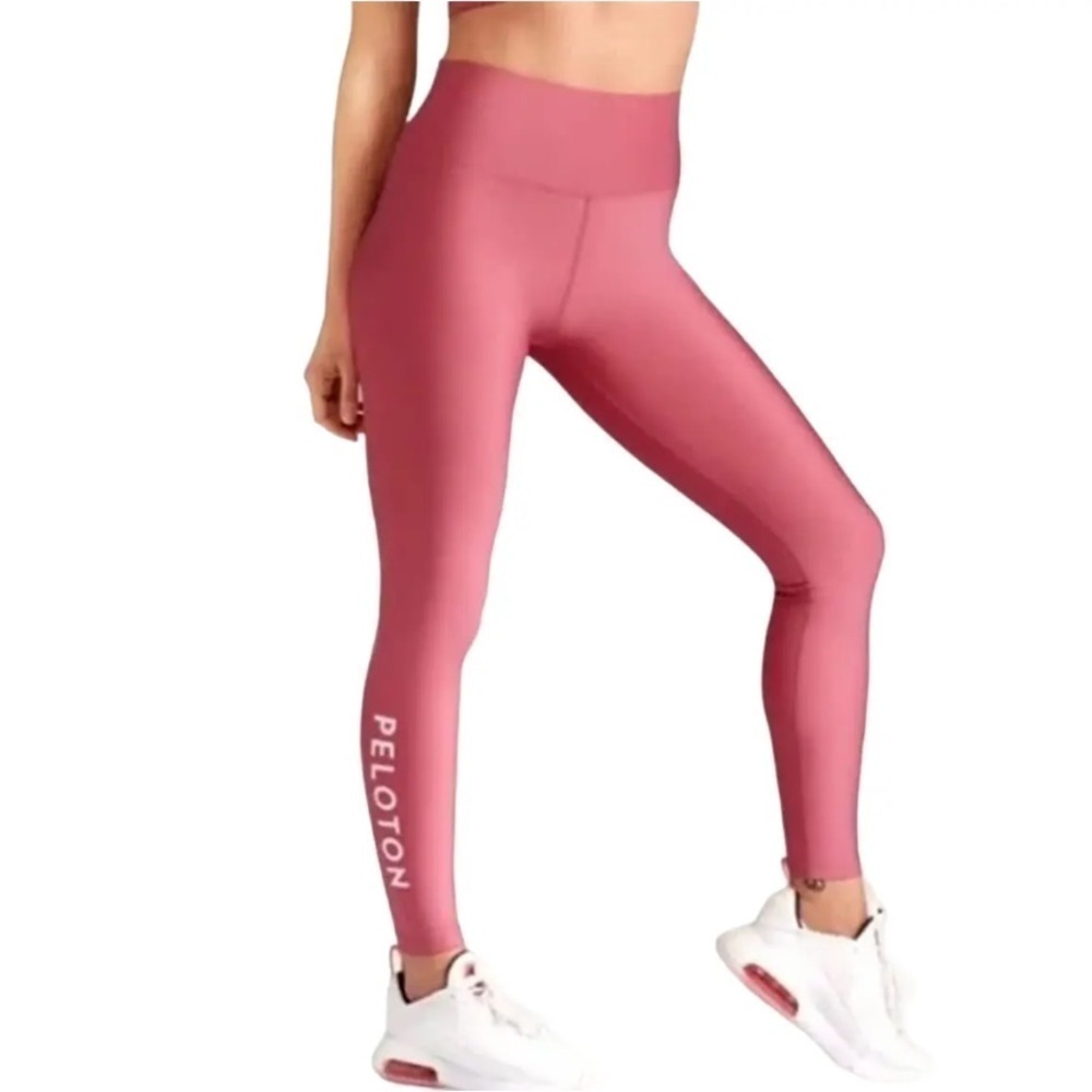Peloton | Solid Flex Rose Peloton logo cycling spin active Leggings Size XS